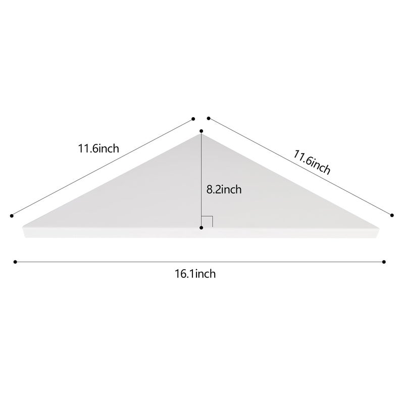 evron Corner Mounting Shelf,Easy to Install Wall Corner Shelf,Frosting Pattern Right-Angled,Set of 2 - Image 5